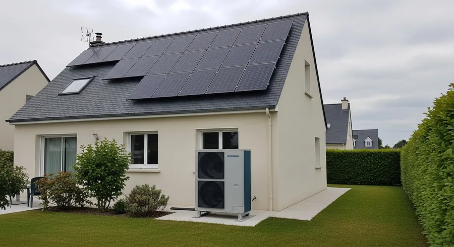 Pompe à chaleur air/eau couplée à du photovoltaïque à Montreuil-Juigné